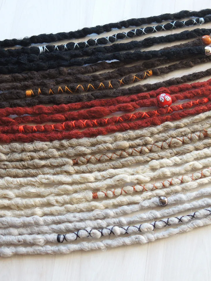 Clip In 4 Dreadlock Extensions Crochet dreads Custom Synthetic Hair Boho Hair Wraps Beads