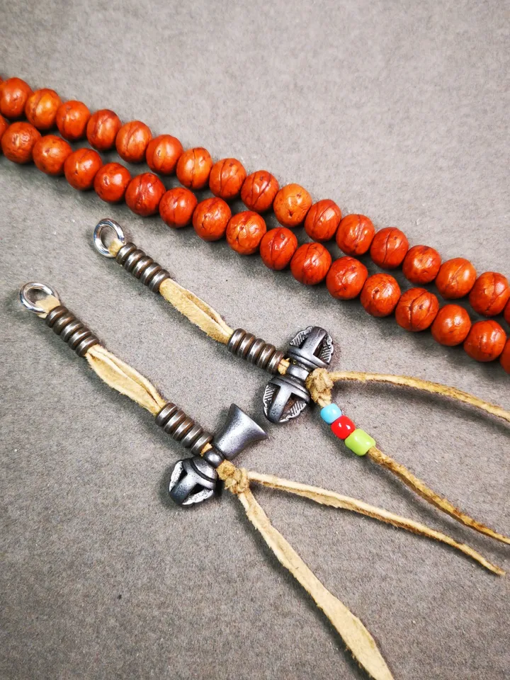Gandhanra Handmade Tibetan Buddhist Mala Counters,Prayer Bead Counters,with Dorje and Vajra,Made of Cold Iron