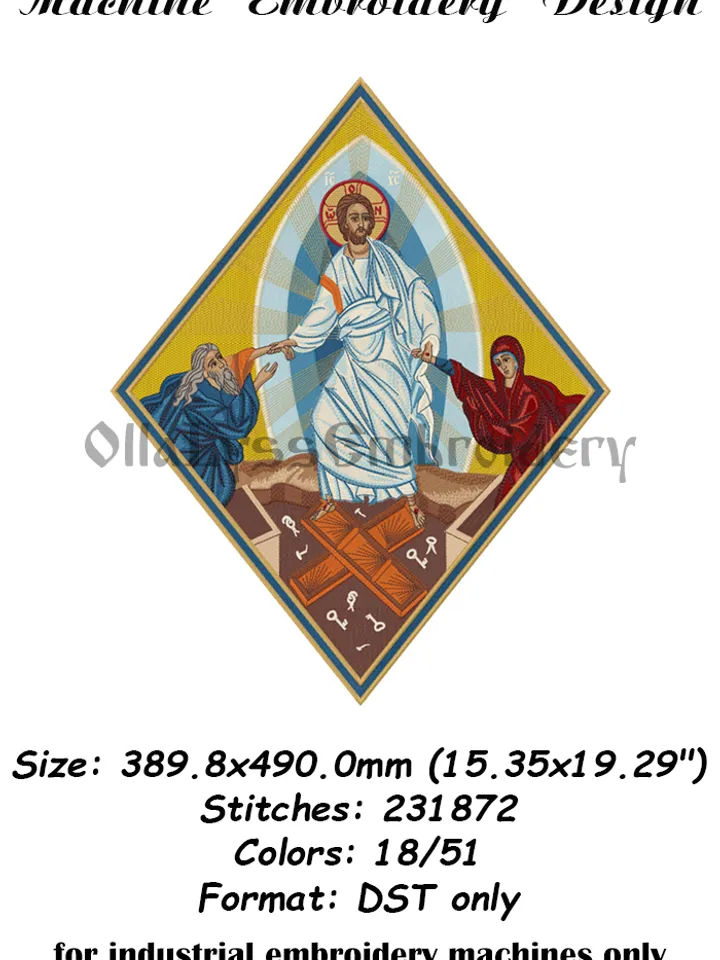 Resurrection of Christ for Epigonation embroidery design