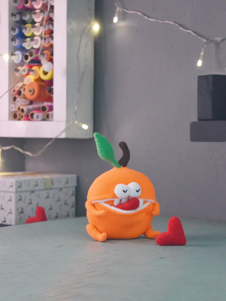 PDF Plush Toy Pattern – Fleece Orange Softie with Pocket Mouth