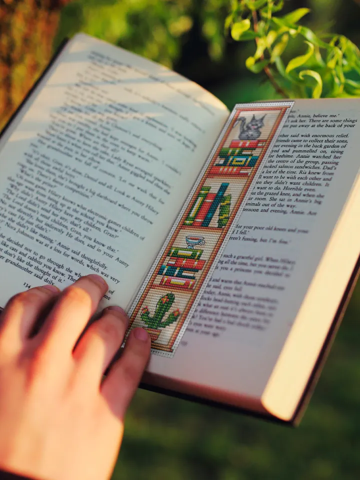 Modern bookmark cross stitch pattern digital PDF Handmade bookmark embroidery beginners Instant download Gift for book lover #B1