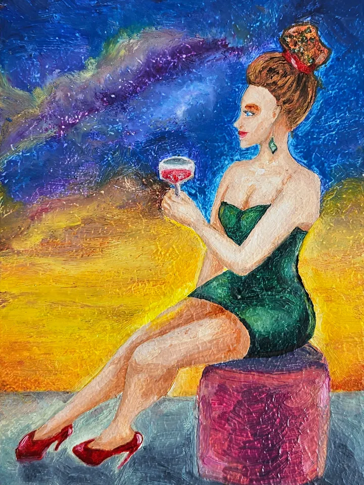 Oil painting | 10×15 cm | Party vibe