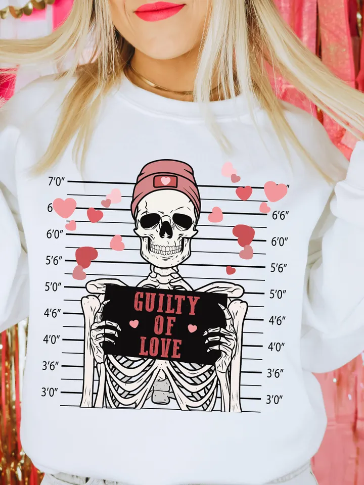 Guilty Of Love Skeleton PNG Skeleton Valentine, Funny Valentine Png, Xoxo Png, Heart Png, Love Png, Sublimation Png, Valentines Day Png