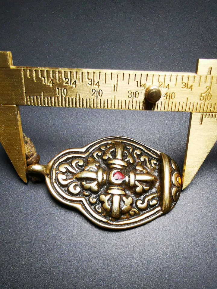 Gandhanra Antique Tibetan Buddhist Protective Pendant,A Tibetan Cross Vajra Amulet, 50 years old