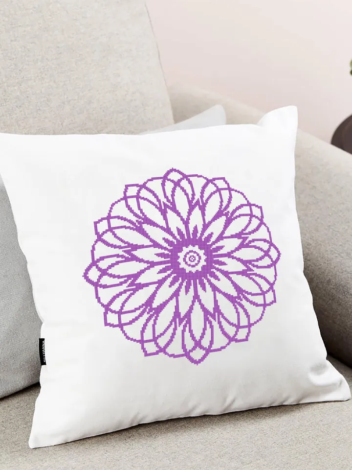 Flower mandala cross stitch pattern download PDF Mandala pattern digital PDF Monochrome cross stitch chart Floral ornament cross stitch #M67