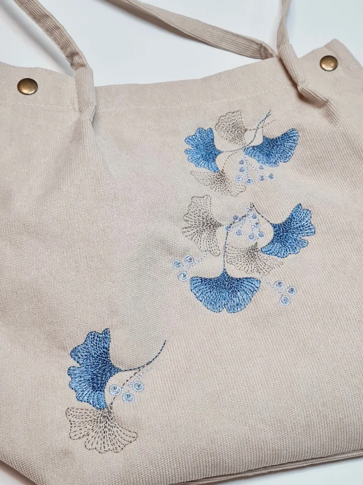 Ginkgo sprigs set of machine embroidery designs floral embroidery pattern digital embroidery motif