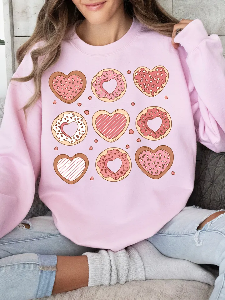 Cute Valentines Day Png, Retro Valentine's Day Png, Trendy Valentine’s Day Sublimation Design, Vday shirt, Groovy Valentines, Donut Cookie