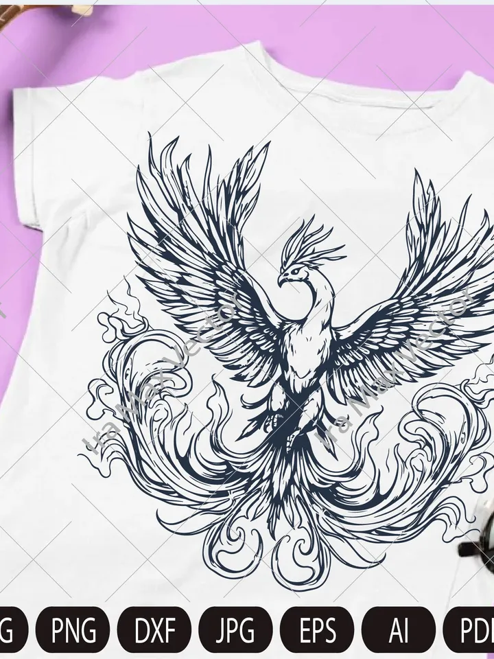 Phoenix Svg, Phoenix Clipart, Phoenix coloring page, Phoenix Wings Svg, Phoenix Cutfile, Phoenix Vector, Phoenix Bird Svg, Firebirds Svg