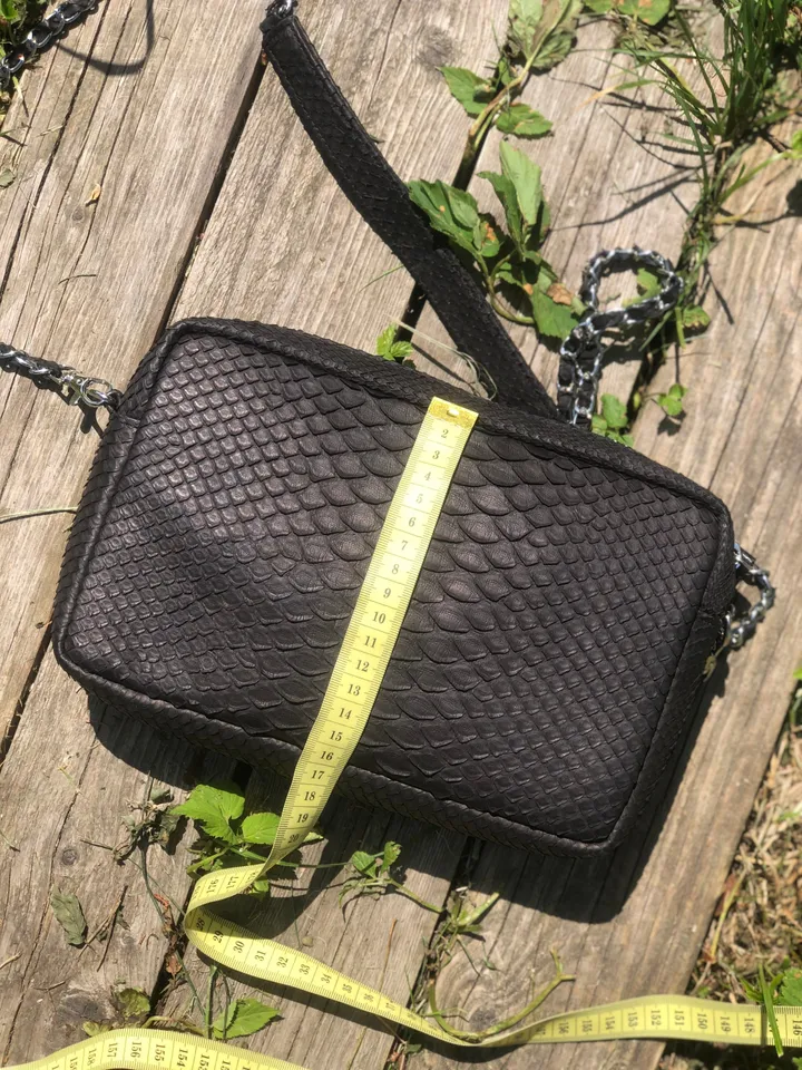 Genuine Python Skin Women Classy Black Bag | Women Shoulder Bag | Handmade Leather Snake Shuolder Bag | Python Skin Crossbody Bag Elegant