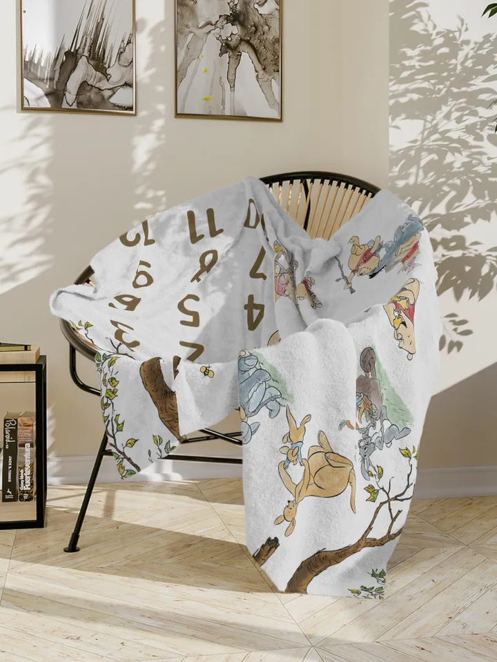 Personalized Milestone Blanket Winnie Pooh, Classic Winnie Pooh Milestone Blanket, Personalized Pooh Blanket, Hundred Acre Wood; wp00