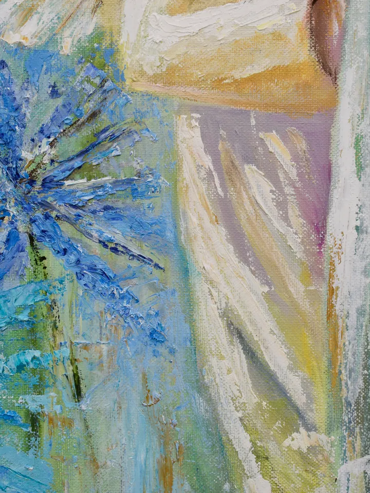 Angel oil Painting Original Art Fairytale Artwork | Butterflyes Art Angel Wings wall art