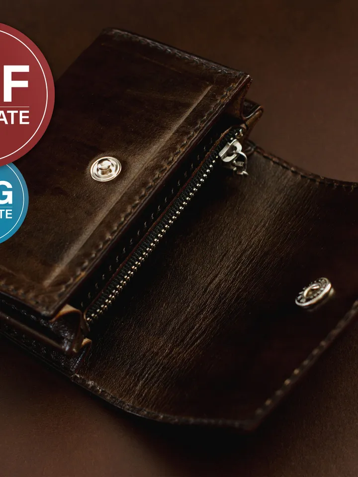 Leather Wallet PDF Pattern: Coin Pocket SVG Template + Video