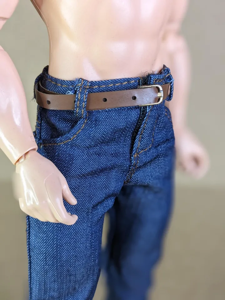 Classic blue jeans for 1/6 scale fashion male doll (muscular or action body)
