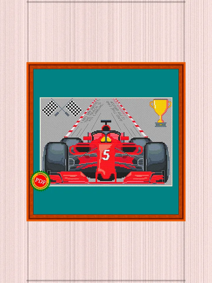 F1 Cross Stitch Pattern | Formula One Car | Formula 1