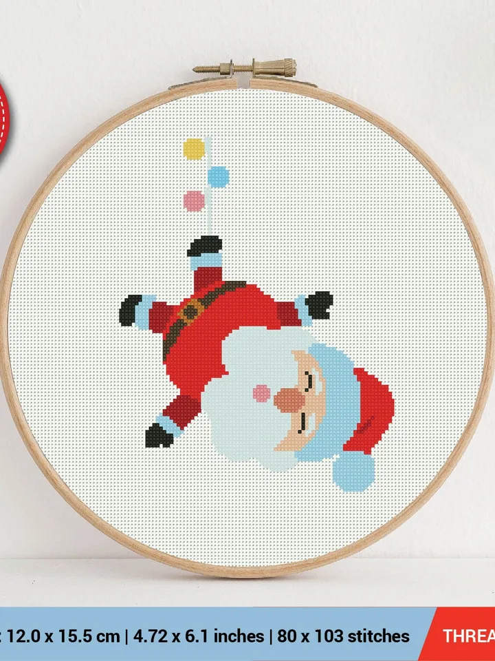 Bundle of 3 Santa Claus Cross stitch pattern | Embroidery Pattern | Instant Download | Embroidery Designs