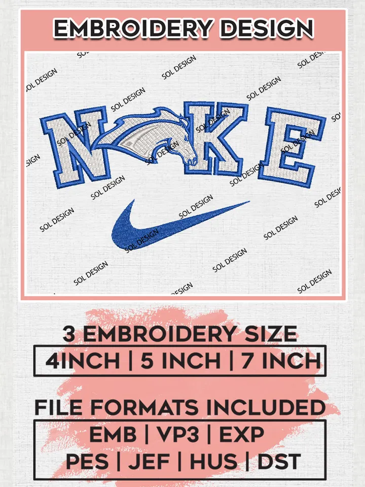 Ni.kee Alabama Huntsville Chargers Team Logo Embroidery Design Files, NCAA Alabama Huntsville Chargers Machine Embroidery, NCAA Teams, 3 sizes, NCAA Machine embroidery designs, Digital Download
