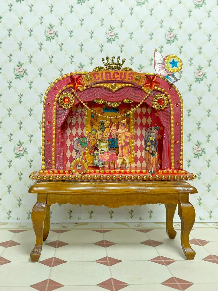 Puppet Circus. 1:12. dollhouse miniature. Puppet show.