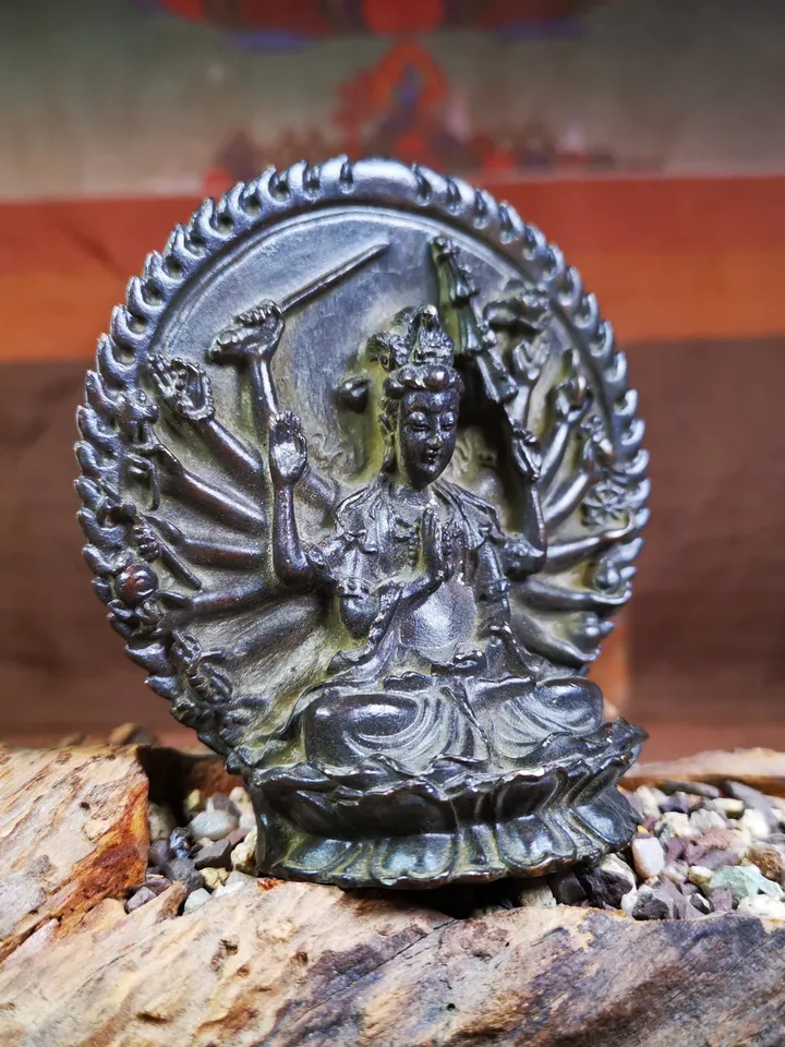 Gandhanra Antique Tibetan Statue,Thousand Armed Avalokitesvara, Padmapani,Kuanyin,80 Years Old