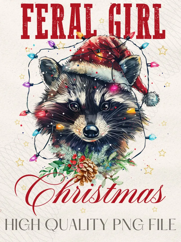 Feral Girl Christmas PNG, Christmas Png, Christmas Feral girl PNG, Feral Girl png, Retro Christmas png, Funny Christmas png, Png Designs