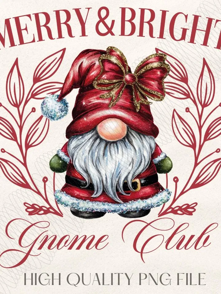 Christmas Gnome png,Christmas designs,Christmas sublimation, Merry Bright,Trending png,Vintage Holly Jolly Holidays png,Holiday vibes png