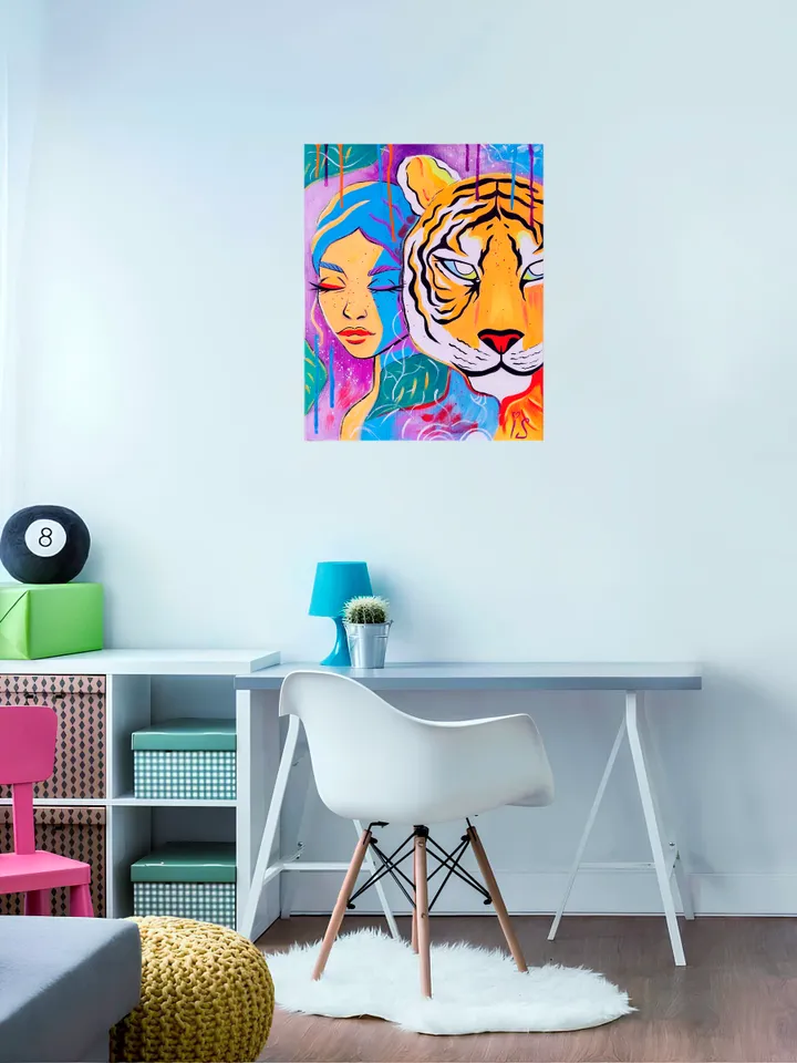 Tiger Girl original acrylic painting