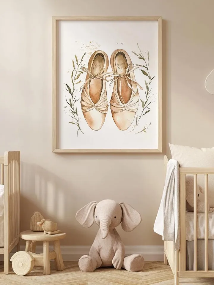 Ballerina Nursery print, nursery decor printable wall art; Nutcracker kids room watercolor art;  digital download; Christmas kids room decor