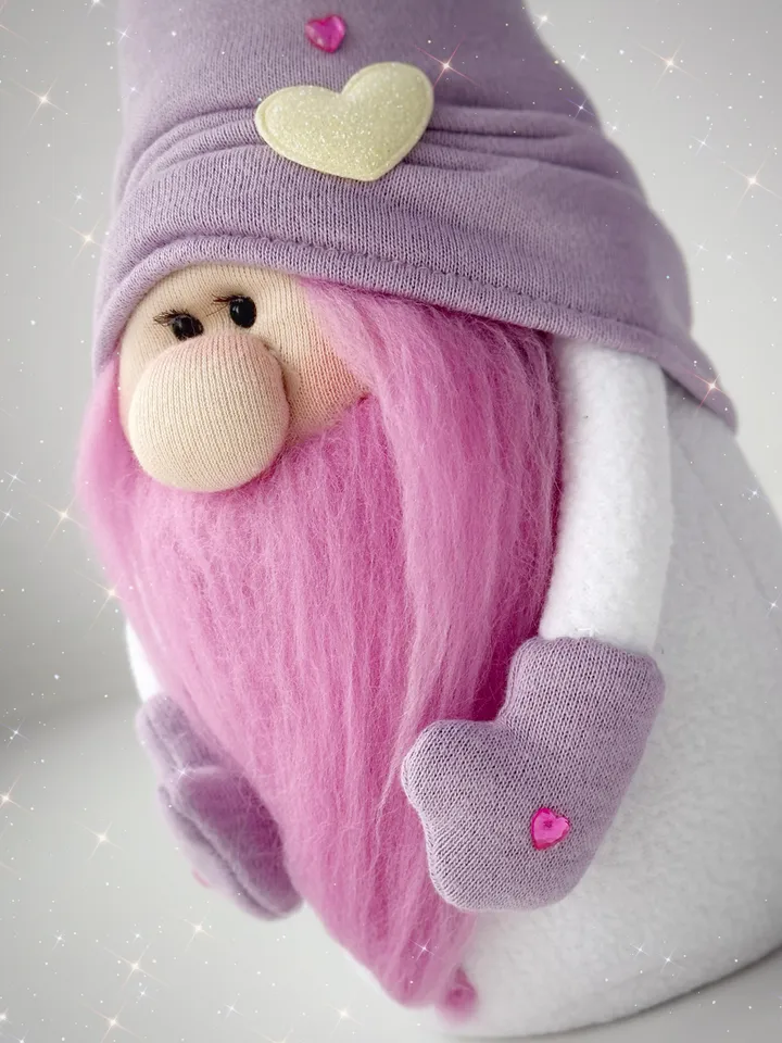 Handmade Valentine gnome. Holiday gnome for loved ones. Valentine gift for her. Anniversary gift. Wedding gift.