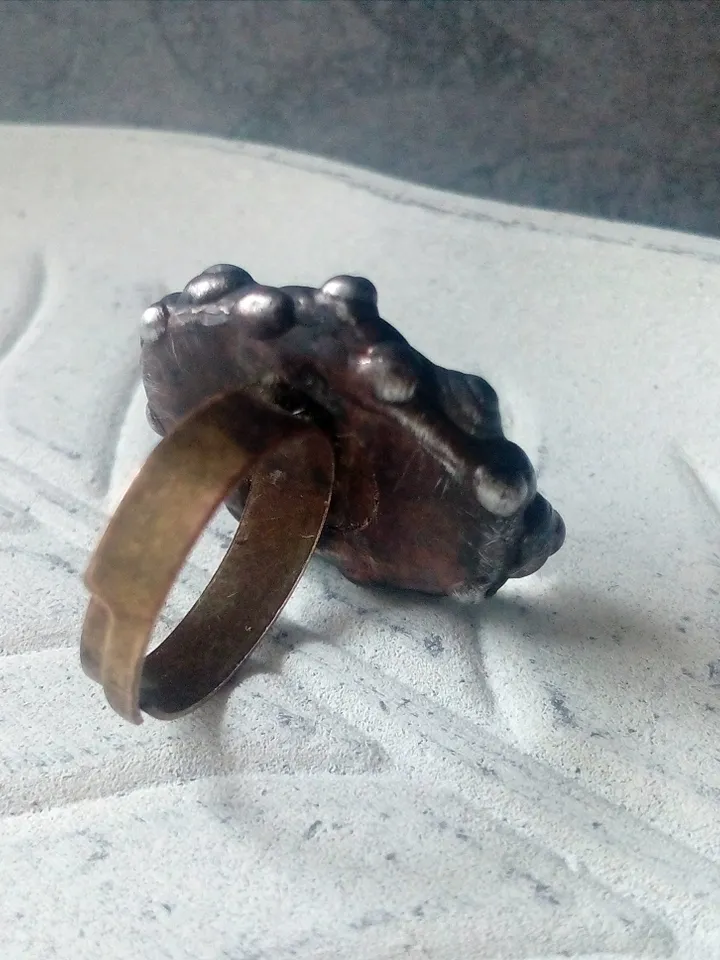 Chunky evil eye blue stained glass ring, Third eye witch ring, Halloween Cat eye ring, Dragon eye bijouterie