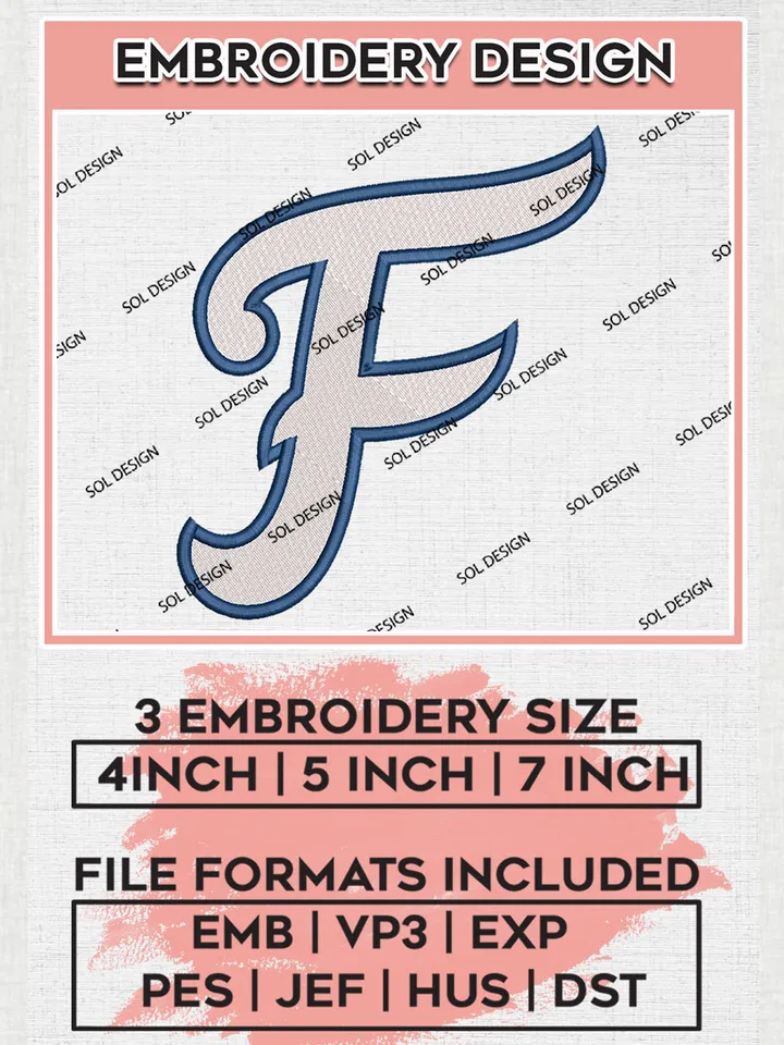 MiLB Fredericksburg Nationals Embroidery Design Files, MiLB Fredericksburg Nationals Logo, Minor League Baseball Logo Embroidery Designs, MiLB embroidery designs, Machine embroidery designs, Digital Download