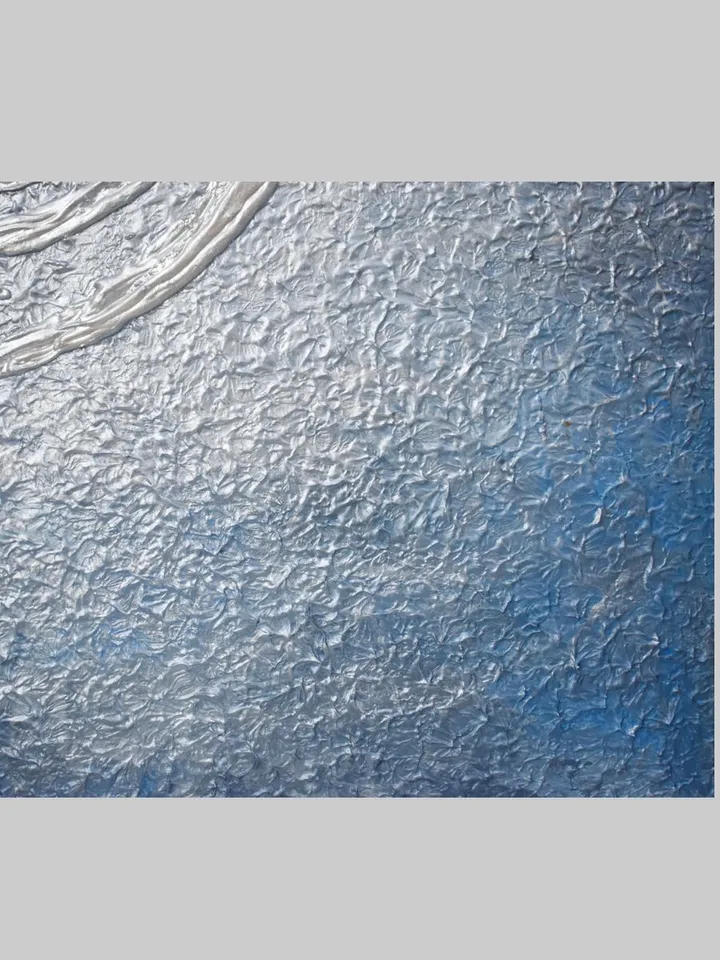 Silver Moon Painting Blue and Silver Abstract Wall Art | Full Moon Textured artwork Modern Original art