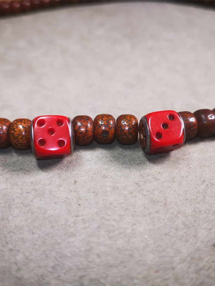 Gandhanra Tibetan Mala Spacer Beads,Old Plastice Marker Beads for Prayer Beads Necklace Accessories, 0.5" × 0.47"