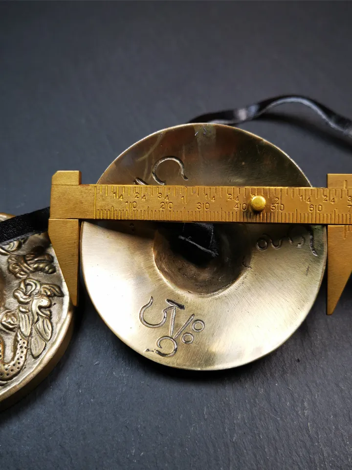 Gandhanra 2.7&quot; Tibetan Cymbals,Dragon Pattern Tingsha Bell,Buddhism Ritual Implement,Handmade in Nepal