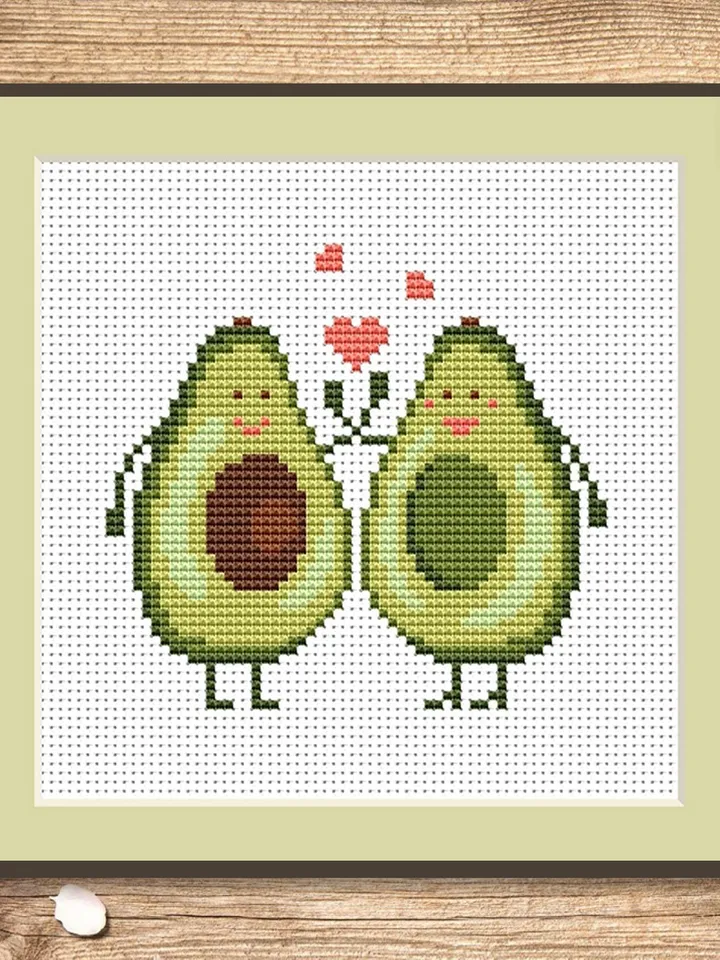 The Avocado Cross Stitch Pattern, Kitchen Cross Stitch, Embroidery Avocado, Love Cross Stitch Pattern, Modern Cross Stitch #kt031