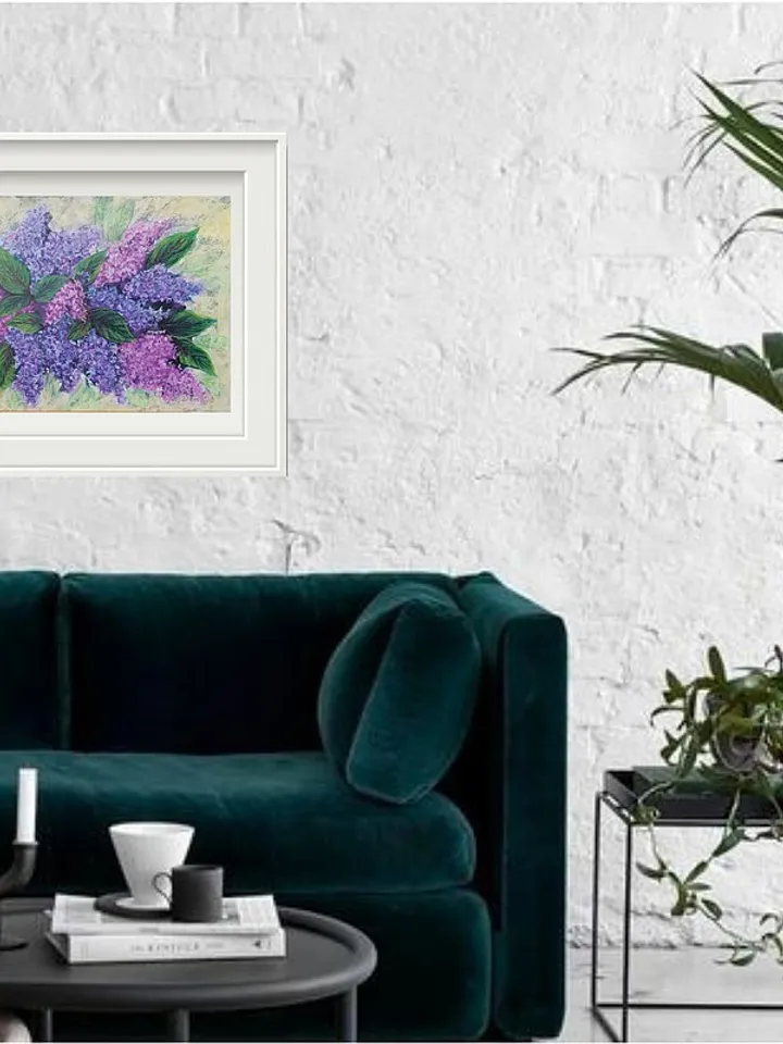 Lilac Painting Floral Original Art Flower Bouquet Wall Art Acrylic Painting