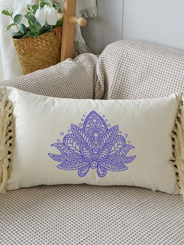 Lotus flower cross stitch pattern download PDF, Set Lotus mandala cross stitch chart, Mandala pattern PDF, Floral ornament cross stitch #S31