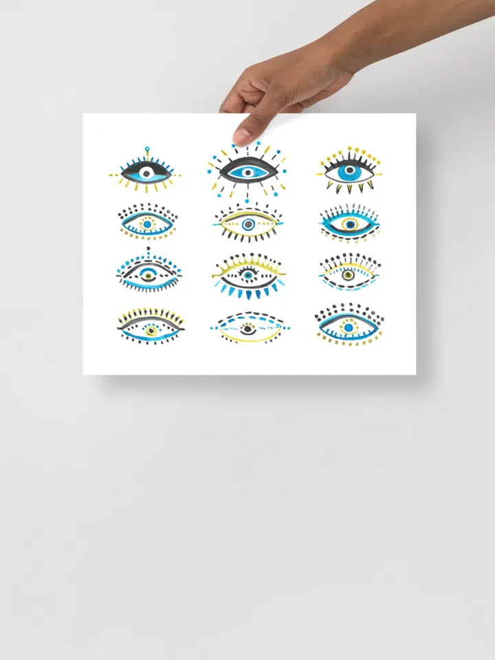 Evil Eye Print Blue Evil Eye Nazar Poster Evil Eye Wall Decor Abstract Eye Drawing Boho Eye Art Print Turkish Evil Eye Art Poster