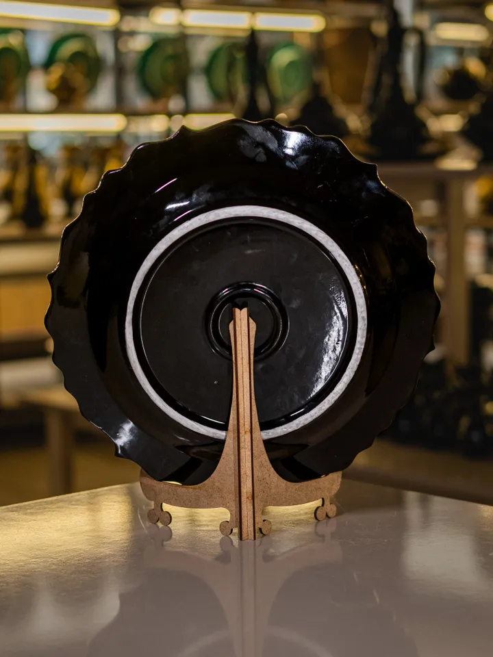 Artisian Black and Gold Handmade Plate