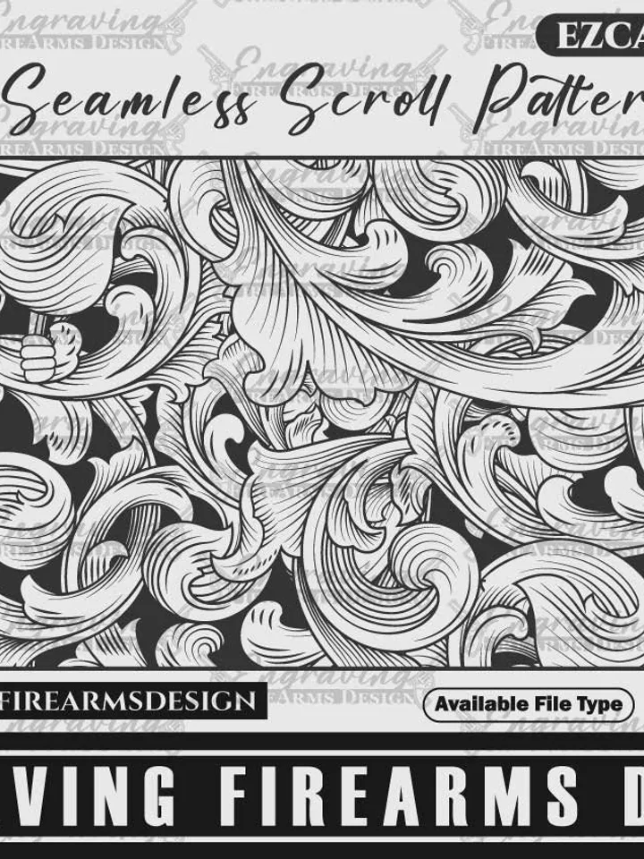 Engraving Firearms Design Seamless Scroll Pattern