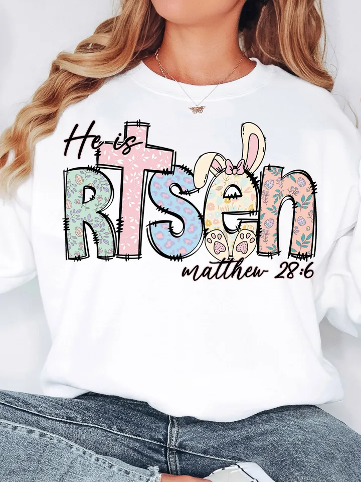 He is Risen png,Matthew 28:6,Risen png,retro easter doodle png,Easter Christian Png,Easter bible verse png,Risen doodle png,retro easter png
