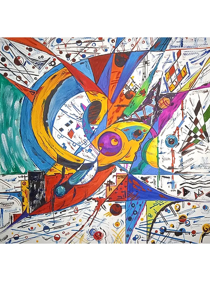 Kandinsky Style Painting Abstract Original Art Watercolor Painting 14 by 14 Above Sofa Art by TatianaArtShop