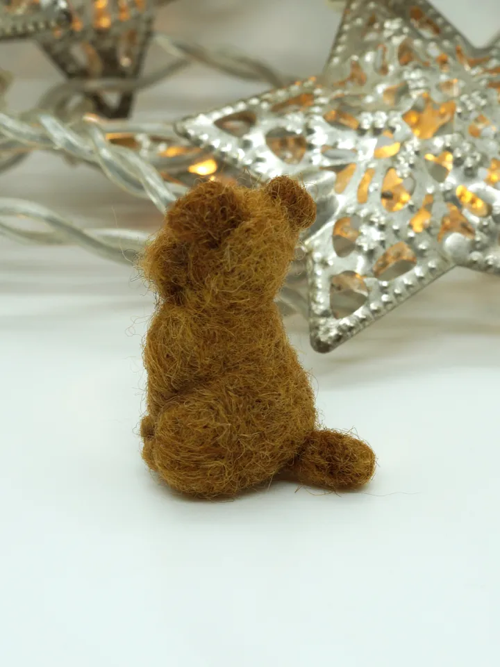 Tiny needle felted Brussels Griffon, miniature felted pet, dog portrait, made to order