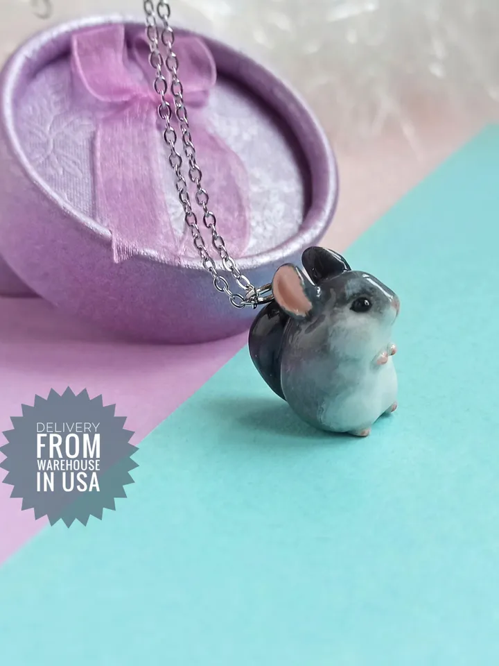 A chinchilla figurine necklace (US discount)