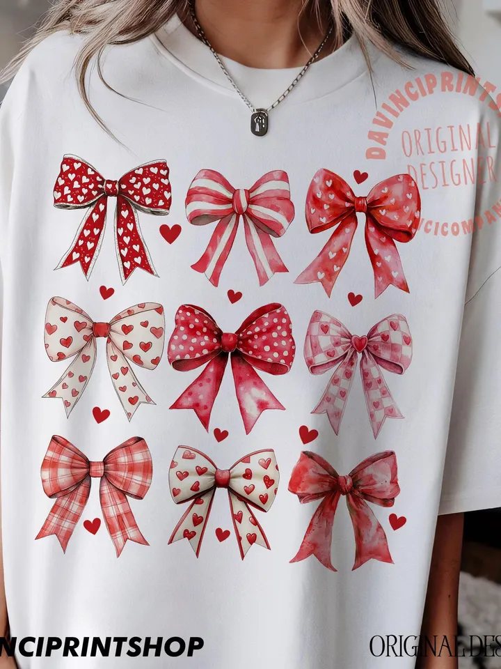 Valentine Coquette Bows PNG, Aesthetic Valentines png, Valentines Day png, Valentines bow png, Retro Valentines png, Trendy Valentines png