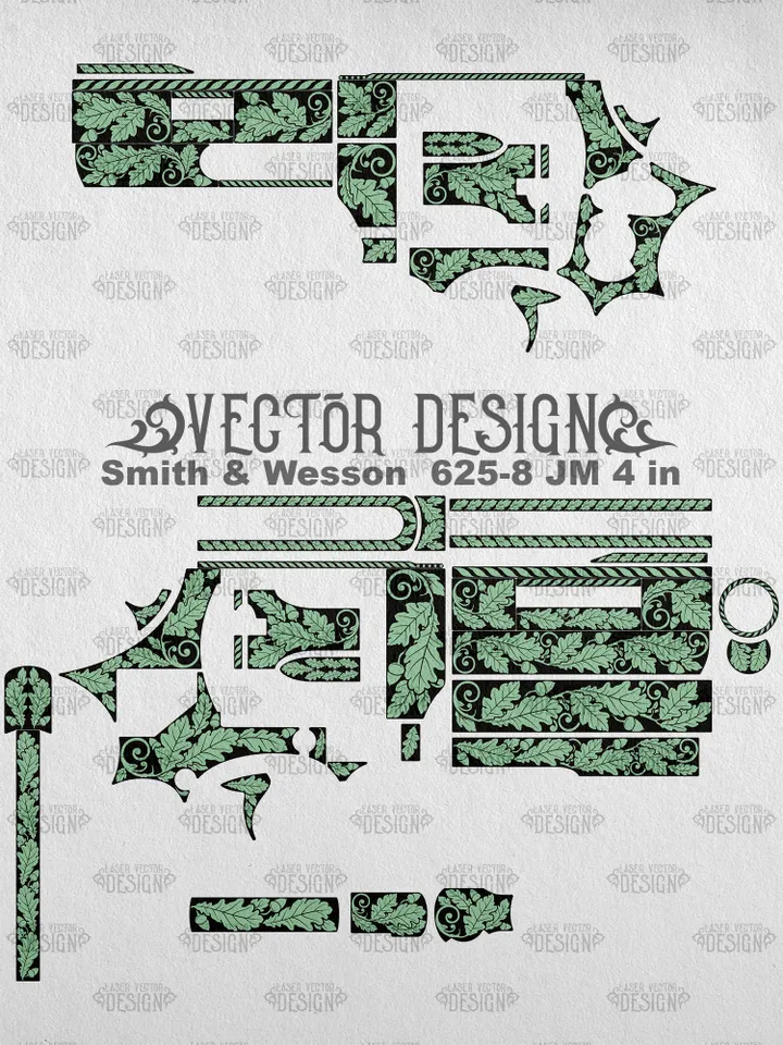 VECTOR DESIGN Smith & Wesson 625-8 JM 4 in Oak leaves