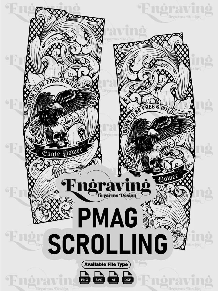 PMAG SCROLLING Engraving Design | Vector File Bundle for Laser Engraving