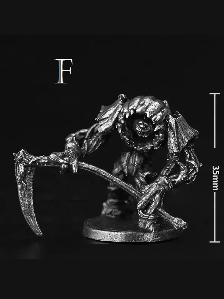 Pumpkin Death Reaper - Grim Warriors, copper miniatures, tabletop wargaming fantasy miniature figures.