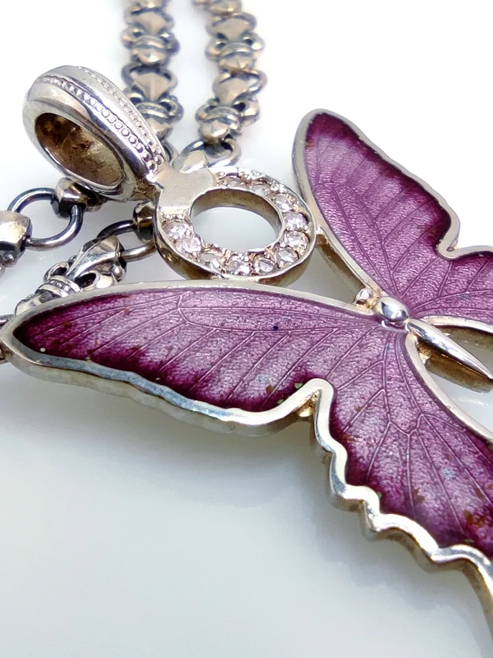 Pendant colored butterfly - hot enamel