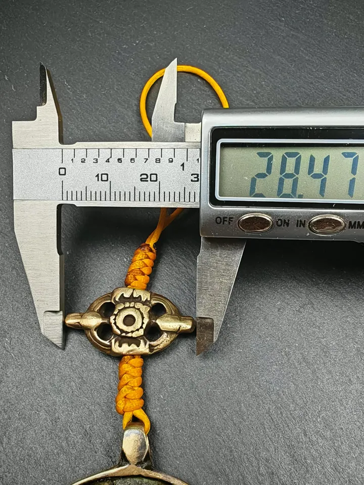 Gandhanra Vintage Tibetan Buddhist Amulet Sipaho Badge - Lima Brass Melong Mirror Calendar Protective Feng Shui Pendant,45mm