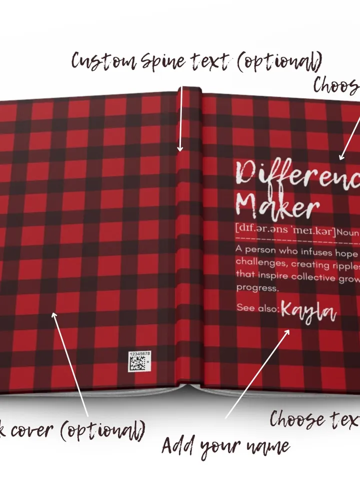 Personalized Difference Maker Journal with your name; Difference Maker Definition Gift; Custom Coworker Gift Employee gift Mentor Leader