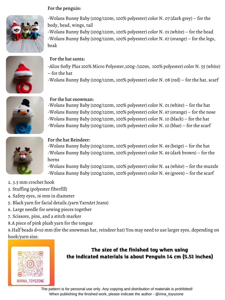 Crochet Penguin PATTERN, Amigurumi Penguin Pattern, Easy Amigurumi Penguin PDF Pattern